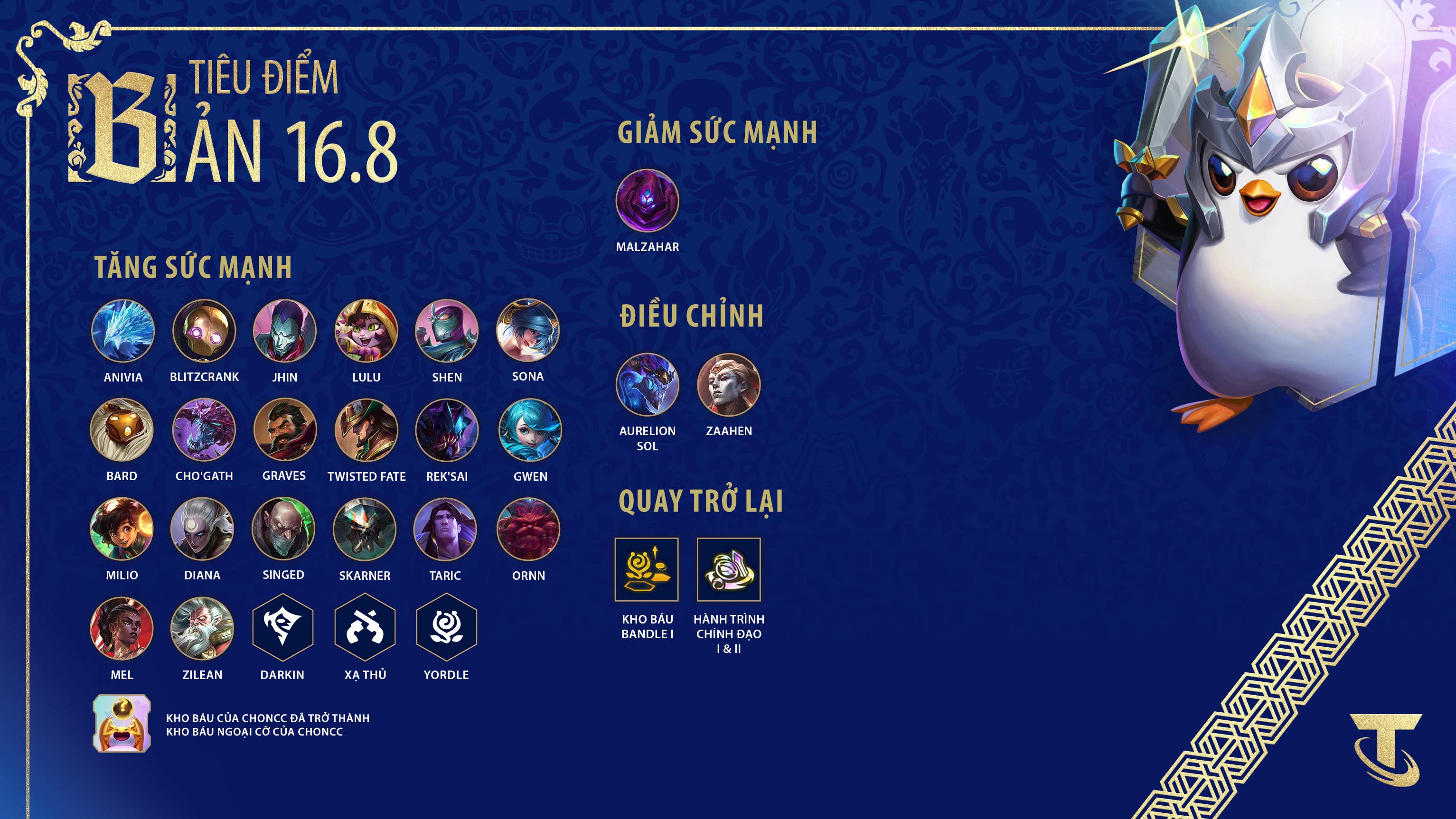 Bản cập nhật DTCL 16.8 ngày 01/04/2026 mới nhất