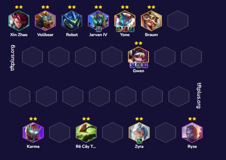Đội hình Đại Cơ Giáp Yone Gwen Exodia TFT mùa 15