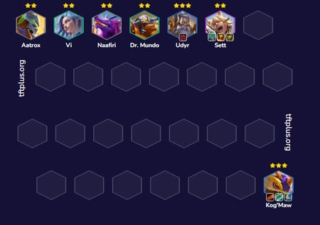 Đội hình Kog'Maw Luyện Quái Reroll TFT mùa 15