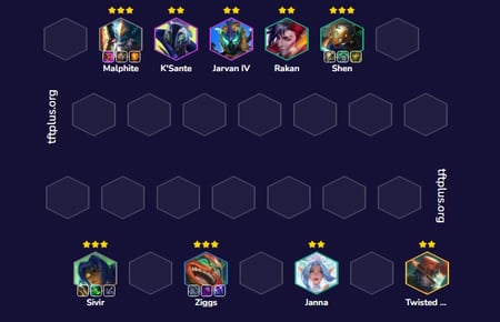 Đội hình Malphite Cự Thạch Khổng Lồ Reroll TFT mùa 15