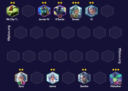 Đội hình Malzahar Pha Lê Reroll TFT mùa 15