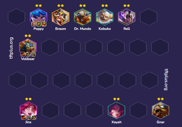 Đội hình Jinx Volibear Đô Vật Vệ Binh Tinh Tú