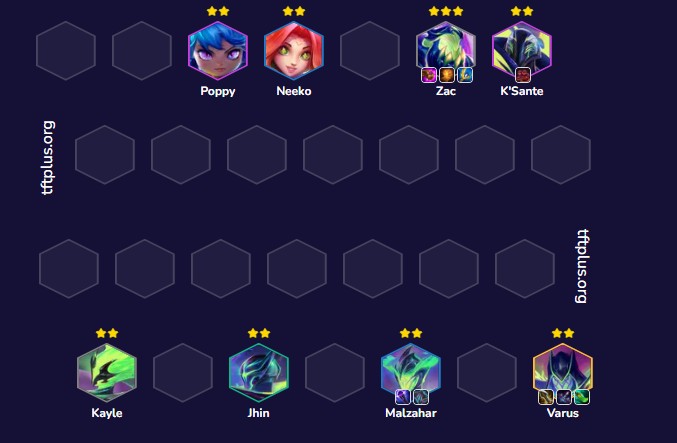 Đội hình Zac Dạng Thể Hoàn Hảo Reroll