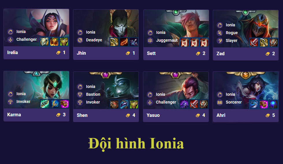 Đội hình Ionia DTCL mùa 9 mới nhất