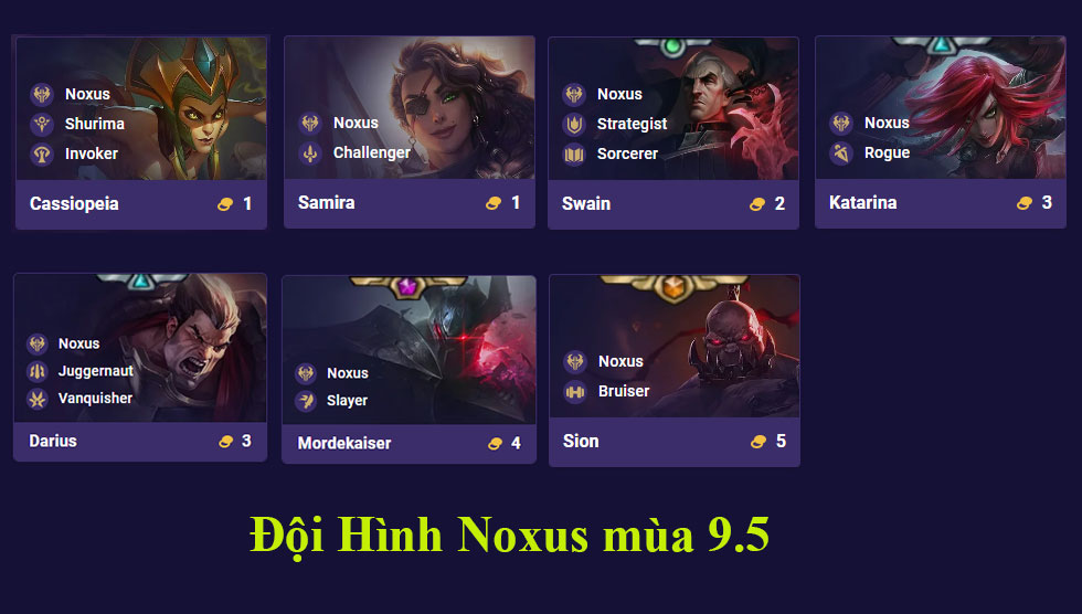 Đội hình Noxus DTCL mùa 9.5 mới mạnh nhất
