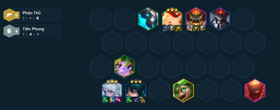 Đội hình Ezreal + Hwei Pháo Thủ Tiên Phong