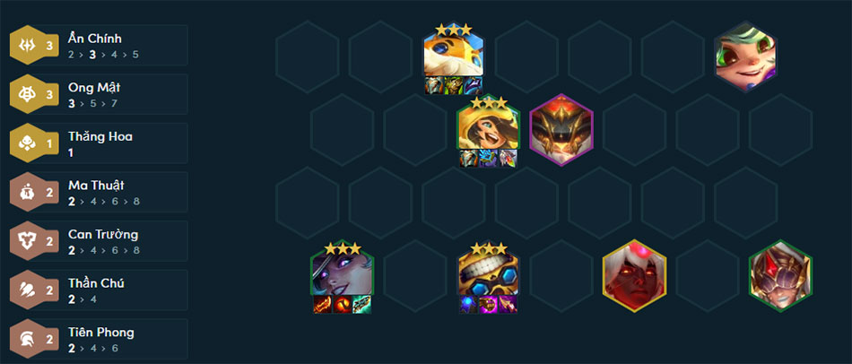 Đội hình Ziggs Ẩn Chính Ong Mật + Cassiopeia